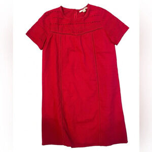 Miami Cherry Red Eyelet Short Sleeve Mini Dress XS